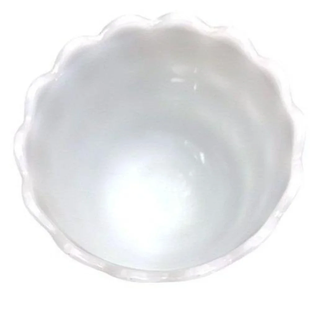 Vintage Brody Co. Milk Glass Vase Thumbnail Pedestal Scalloped Collectible Decor